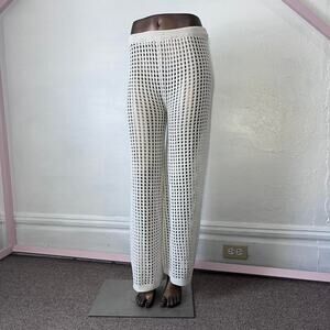 crochet pants knit Cream crochet pants cottage core festive beach Coconut girl L